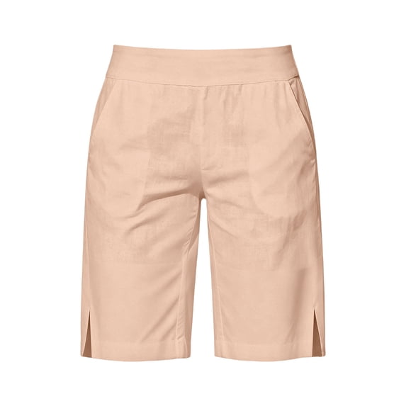 TFEOQRY Women's Bermuda Shorts Stretch High Waist Side Split Hem Chino Shorts with Pockets for Summer Daily Casual