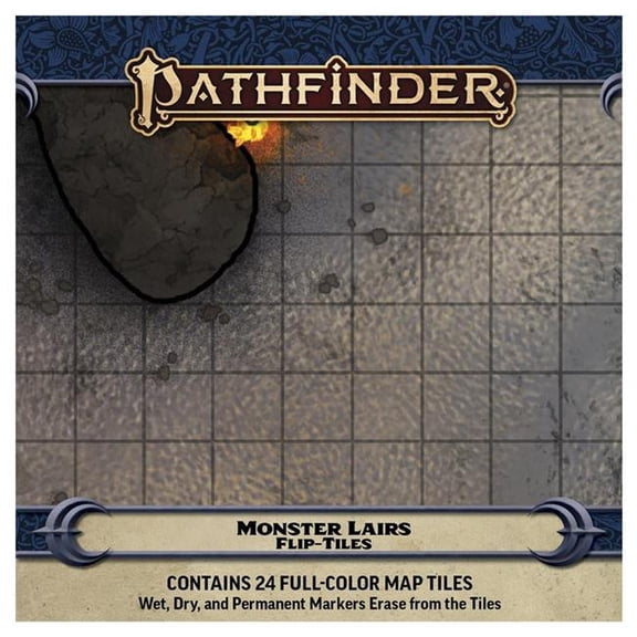 Paizo  PF2E Monster Lairs Flip-Tiles - 24 Double-Sided Map Tiles for RPG Gaming