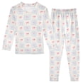 thumbnail image 1 of Pajama Bow Flower Plaid Cute Comfortable Cotton Two-piece Pajama Set, 1 of 7