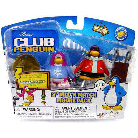 Pajama Bunny Slippers & Snowboarder Mini Figure Set Club Penguin