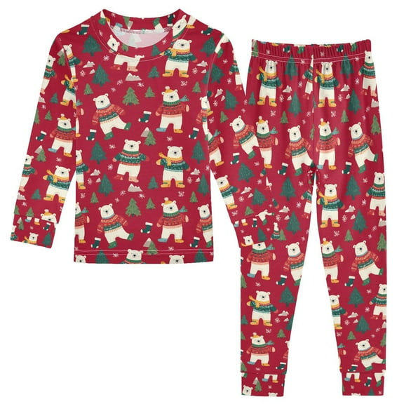 Pajama Christmas Polar Bear Cute Comfortable Cotton Two-piece Pajama Set