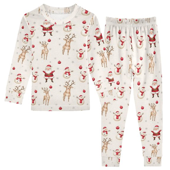 Pajama Christmas Santa Reindee Cute Comfortable Cotton Two-piece Pajama Set