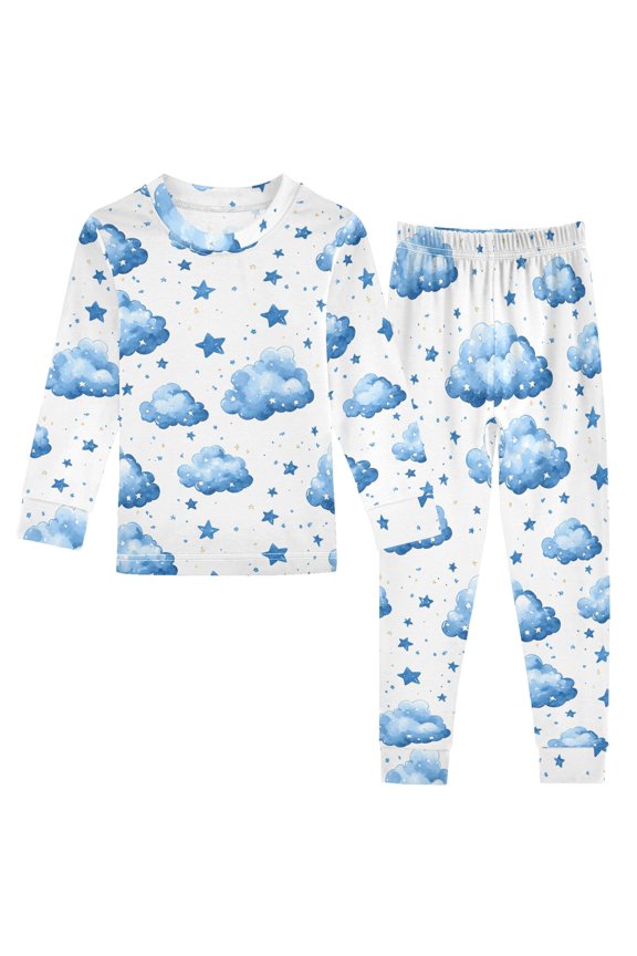 Pajama Cloud White Abstract Cute Comfortable Cotton Two-piece Pajama Set