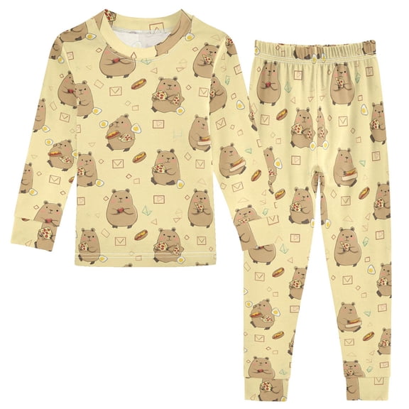 Pajama Cute Cartoon Capybara Cute Comfortable Cotton Two-piece Pajama Set