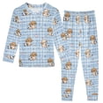 thumbnail image 1 of Pajama Football Themed Checkered Dog Cute Comfortable Cotton Two-piece Pajama Set, 1 of 7