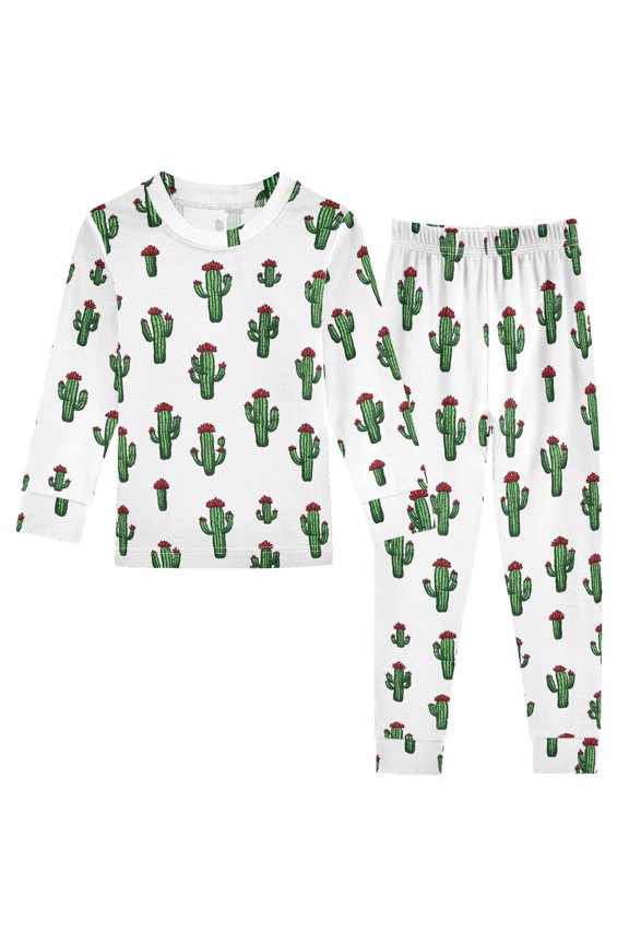 Pajama Green Cactus Cute Comfortable Cotton Two-piece Pajama Set
