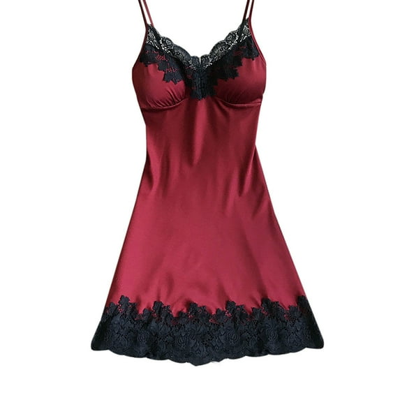 Pajama Lingerie Set for Women Lace Underwear Sleepwear with Chest Pads