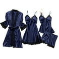 thumbnail image 1 of Pajama Lingerie Set for Women Silk Lace Robe Underwear Sleepwear Sets, 1 of 5