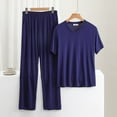 thumbnail image 1 of Pajama Men's Pajama Set Sleepwear Dry Short Sleeve Shirts Long Pants Trousers Soft Comfy Sleep Sets Pj Sets for Man Soft Pajama Set for Men Pajama for Men Set Men’s Pajama Sets, 1 of 3