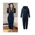 thumbnail image 1 of Pajama Onesie Girls Pajamas with Bear-Eared Hood Zip-Up Fall Pajamas One-Piece Loungewear Kids Winter Jumpsuit 9-10 Years, 1 of 4