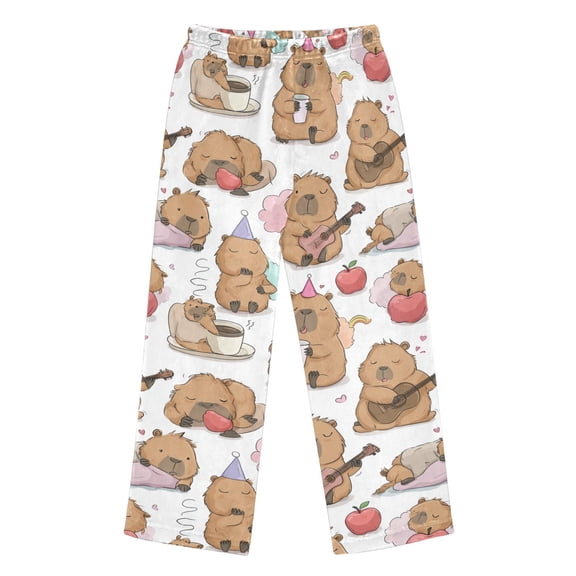 Pajama Pants A Capybara with A Cute Expression. Long Pant Lounge Casual Elastic Waist Sleep Flannel Pants