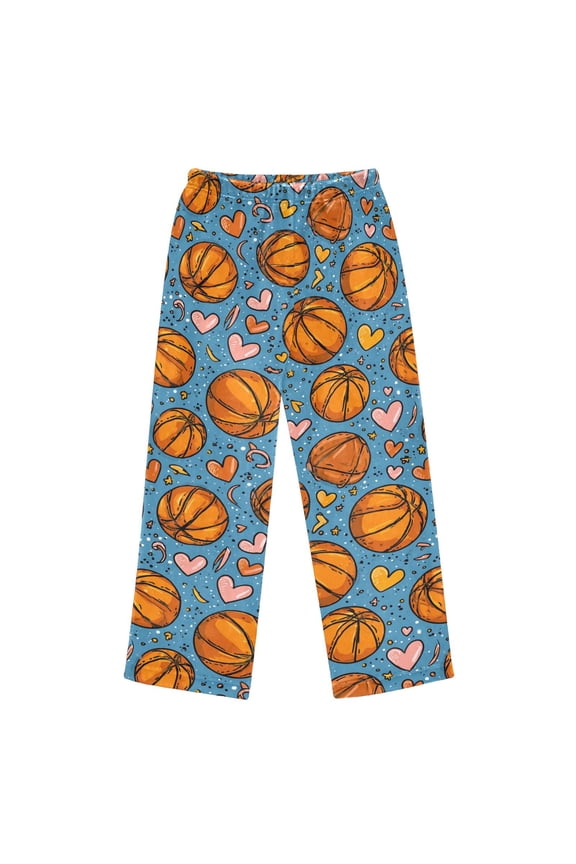 Pajama Pants Basketball Love Long Pant Lounge Casual Elastic Waist Sleep Flannel Pants