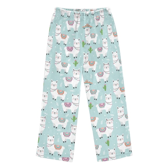 Pajama Pants Cartoon Alpacas Long Pant Lounge Casual Elastic Waist Sleep Flannel Pants