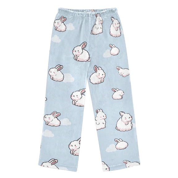 Pajama Pants Cloud Rabbit Long Pant Lounge Casual Elastic Waist Sleep Flannel Pants