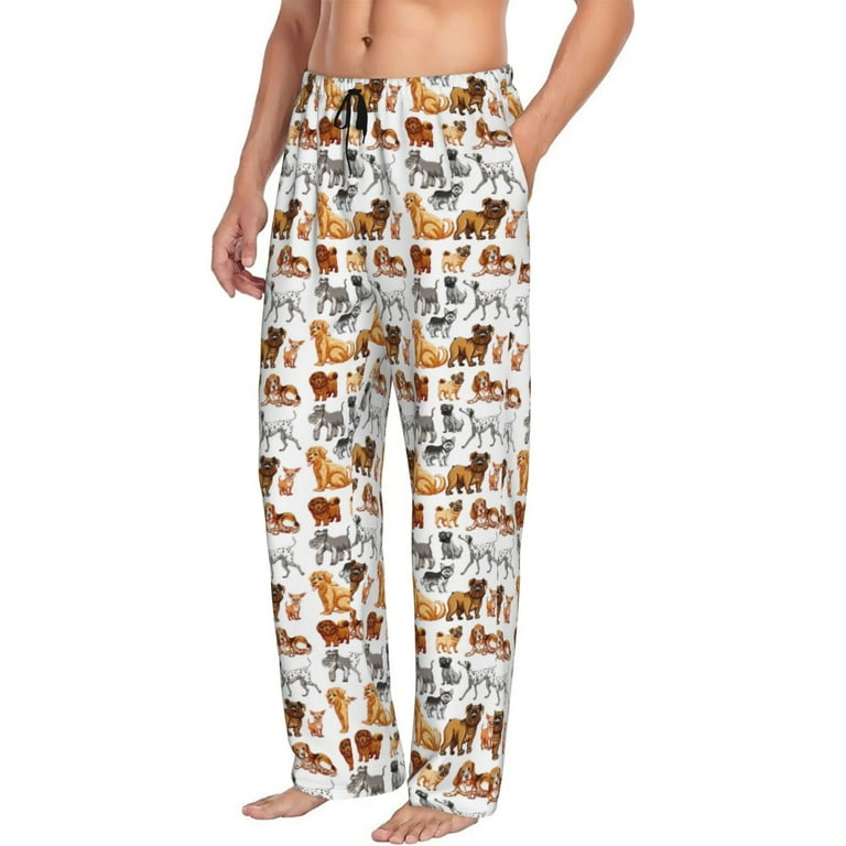 Pajama Pants Cute Dog print Soft Sleep Lounge Pants for Men Casual PJ Bottoms Pants with Pockets Walmart