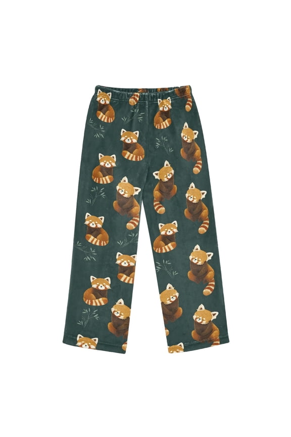 Pajama Pants Cute Red Pandas Doing Yoga Pattern Long Pant Lounge Casual Elastic Waist Sleep Flannel Pants