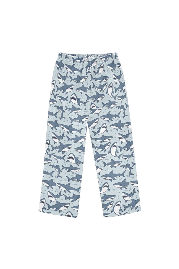 Pajama Pants Cute Sharks Sea Animal Long Pant Lounge Casual Elastic Waist Sleep Flannel Pants