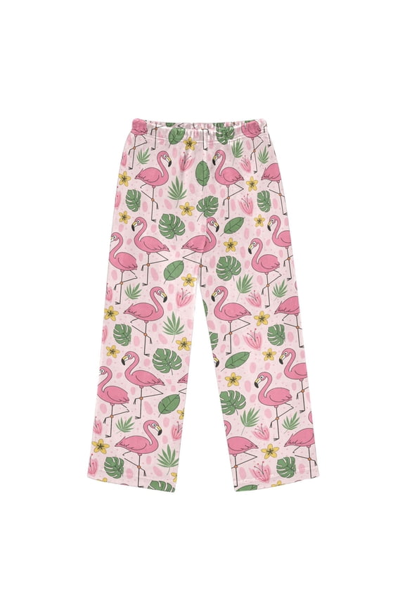 Pajama Pants Flamingo Cute Cartoon Long Pant Lounge Casual Elastic Waist Sleep Flannel Pants