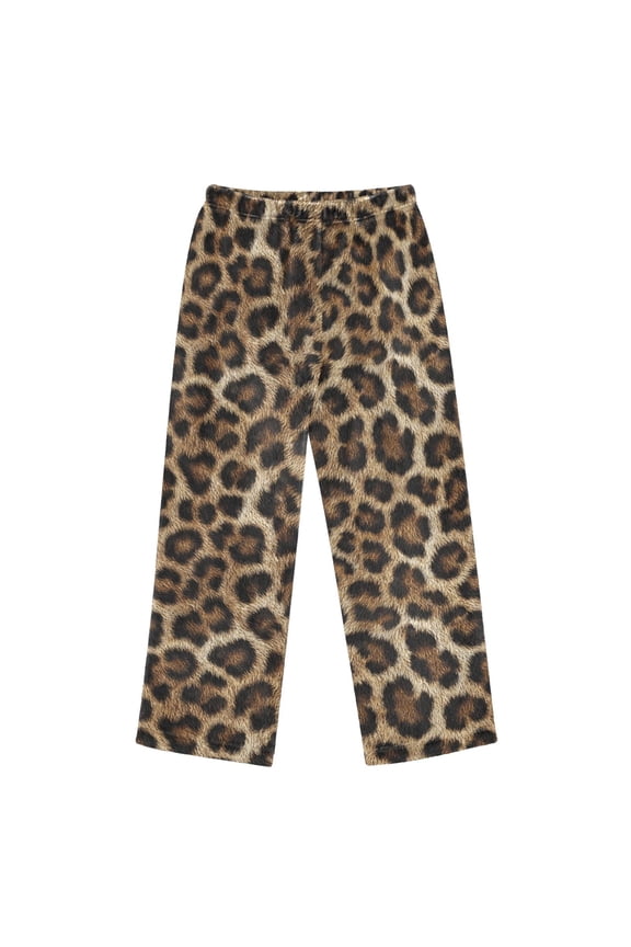 Pajama Pants Leopard Print Long Pant Lounge Casual Elastic Waist Sleep Flannel Pants