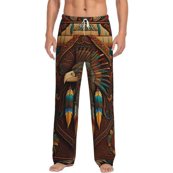 Pajama Pants Lounge Bottoms Soft Comfy Casual with Pockets, Southwestern Ethnic Art Native