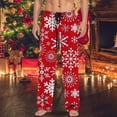 thumbnail image 1 of Pajama Pants Men Funny Christmas Printed Mid Waisted Casual Pants Pajamas with Drawstring and Palazzo Pants Lounge Bottoms Soft Sleepwear, 1 of 5