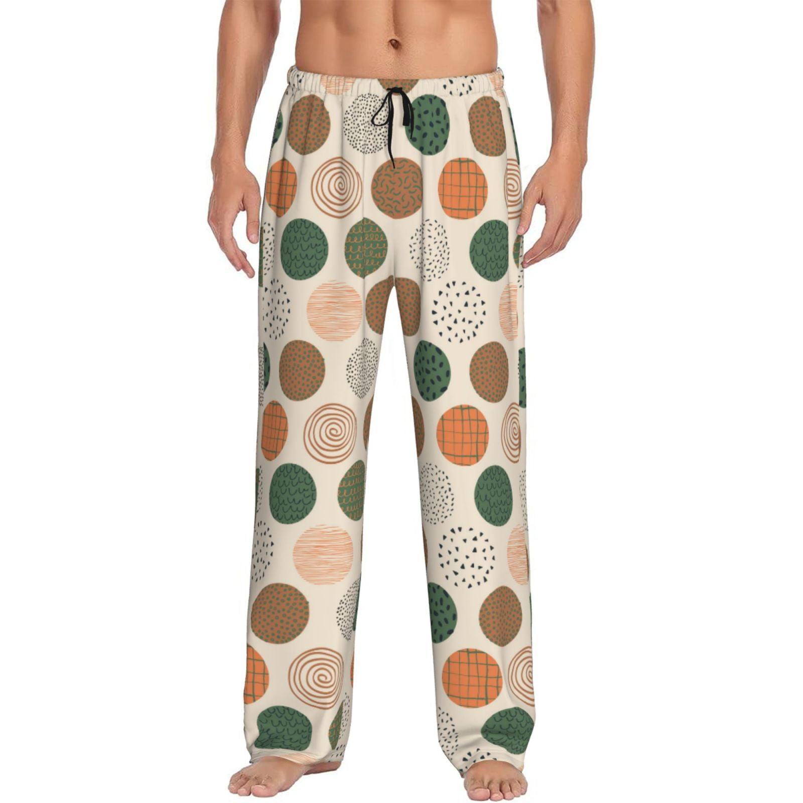 Pajama Pants Men Men's Pajama Bottoms, Abstract geometric circles