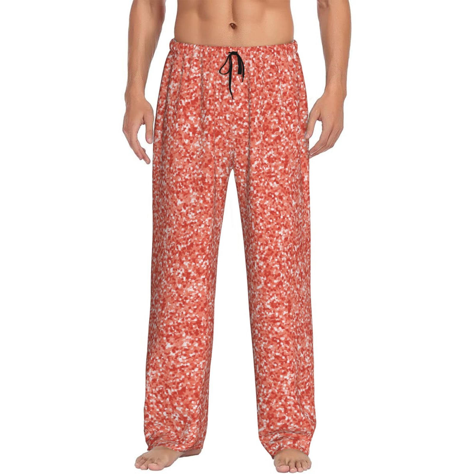 Pajama Pants Men Men's Pajama Bottoms, Orange lightning Glitter A Pj
