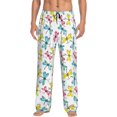 Pajama Pants Men Men's Pajama Bottoms, Yellow Blue Pink Dragonfly Pj
