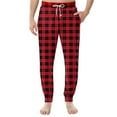 thumbnail image 1 of Pajama Pants Men Plaid Pajama Pants Drawstring Elastic Waist Cotton Plaid Sleep Soft Lounge Pants PJ Bottoms Joggers with Pockets, 1 of 5