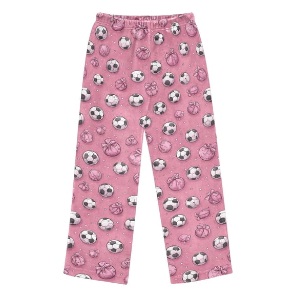 Pajama Pants Pink Football Long Pant Lounge Casual Elastic Waist Sleep Flannel Pants