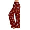 thumbnail image 1 of Pajama Pants, Sleepwear, Casual Drawstring Elastic Waist Pants, Comfortable Straight-leg Loose Pants with Christmas Print, Fashionable Home Bottoms for Adults, Red, S, 1 of 4