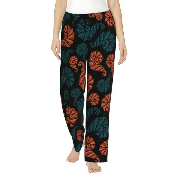 Pajama Pants Women, Abstractly Sea Shell Sweatpants Soft Sleep Lounge Pants, Casual PJ Bottoms Pants with Pockets