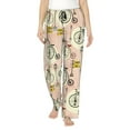 thumbnail image 1 of Pajama Pants Women, Bike Pattern Abstract Sweatpants Soft Sleep Lounge Pants, Casual PJ Bottoms Pants with Pockets, 1 of 5