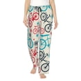 thumbnail image 1 of Pajama Pants Women, Bike Pattern red blue Sweatpants Soft Sleep Lounge Pants, Casual PJ Bottoms Pants with Pockets, 1 of 5