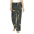 thumbnail image 1 of Pajama Pants Women, Black Golden Dragonfly Sweatpants Soft Sleep Lounge Pants, Casual PJ Bottoms Pants with Pockets, 1 of 5