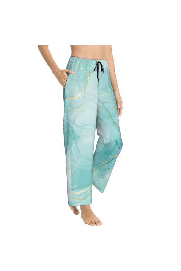 Pajama Pants Women - Blue Marble k Soft Breathable Sleep & Lounge Pants for Women, Comfy Casual Pj Pants Bottoms with Pockets