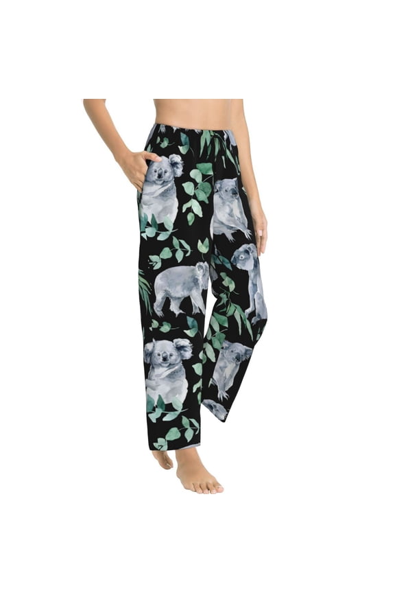 Pajama Pants Women - Cartoon Koala Bear Soft Breathable Sleep & Lounge Pants for Women, Comfy Casual Pj Pants Bottoms with Pockets