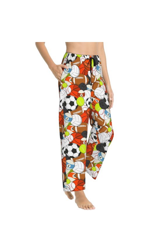 Pajama Pants Women - Colorful Balls Soft Breathable Sleep & Lounge Pants for Women, Comfy Casual Pj Pants Bottoms with Pockets