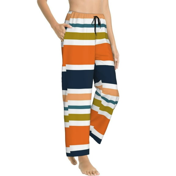 Pajama Pants Women - Colorful Pastel Stripes Soft Breathable Sleep & Lounge Pants for Women, Comfy Casual Pj Pants Bottoms with Pockets