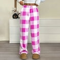 thumbnail image 1 of Pajama Pants Women Comfy Pj Bottom with 2 Pockets No Drawstring Plaid Sleepwear Purple Pink M, 1 of 7