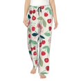 thumbnail image 1 of Pajama Pants Women, Cute Berry Red Pink Lounge PJ Yoga Pants With Drawstring, Womens Sleepwear Pajama Bottom, 1 of 5