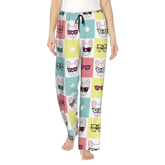 Pajama Pants Women, Cute French Bulldog A Sweatpants Soft Sleep Lounge Pants, Casual PJ Bottoms Pants with Pockets