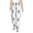 thumbnail image 1 of Pajama Pants Women, Cute French Bulldog Football Lounge PJ Yoga Pants With Drawstring, Womens Sleepwear Pajama Bottom, 1 of 5