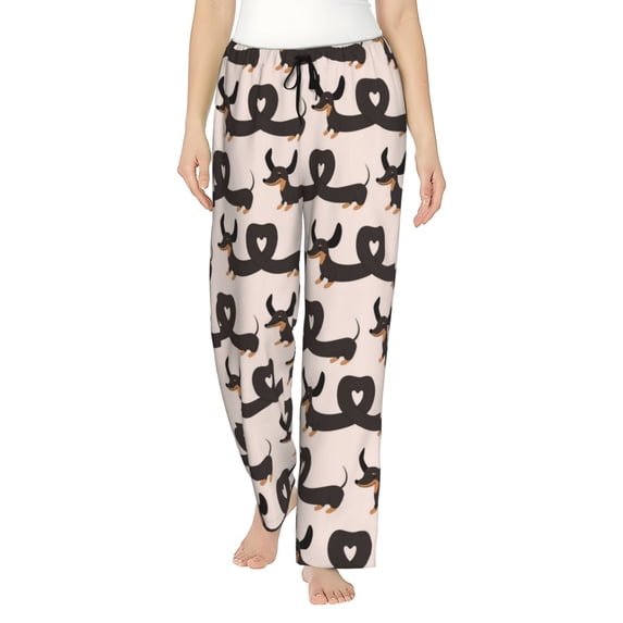 Pajama Pants Women, Cute puppy D Sweatpants Soft Sleep Lounge Pants, Casual PJ Bottoms Pants with Pockets