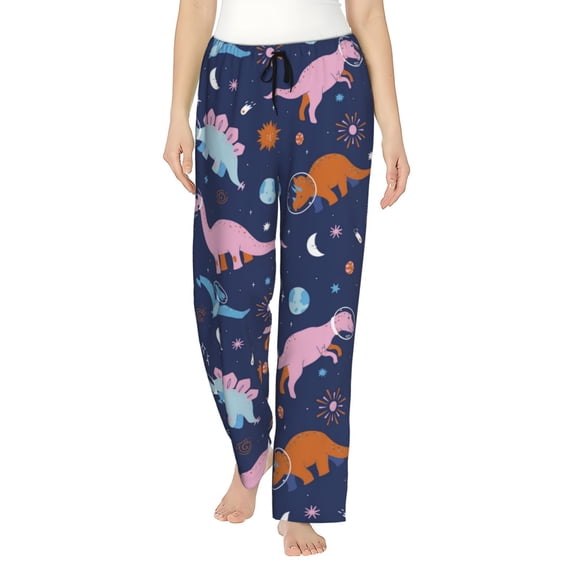 Pajama Pants Women, Dinosaur print H Sweatpants Soft Sleep Lounge Pants, Casual PJ Bottoms Pants with Pockets