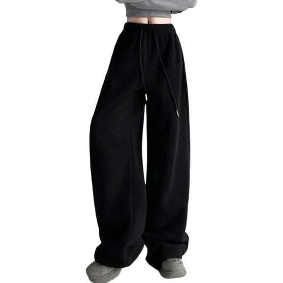 Pajama Pants Women Drawstring Womens Lounge Pants Black Pajama Pants with Pockets Warm Pants