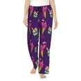 thumbnail image 1 of Pajama Pants Women, Funny Ice Cream Print Purple Sweatpants Soft Sleep Lounge Pants, Casual PJ Bottoms Pants with Pockets, 1 of 5