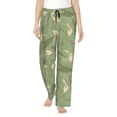 thumbnail image 1 of Pajama Pants Women, Green Leaves Calla Lily Flowers Sweatpants Soft Sleep Lounge Pants, Casual PJ Bottoms Pants with Pockets, 1 of 5