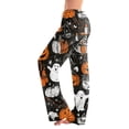 thumbnail image 1 of Pajama Pants Women Halloween Ghost Print Soft Stretch Drawstring Comfy Lounge Bottoms, 1 of 5