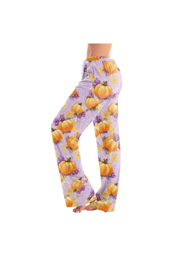 Pajama Pants Women Halloween Ghost Print Soft Stretch Drawstring Comfy Lounge Bottoms